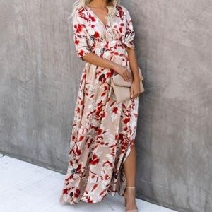 Vici Long Ago Tie Back Kimono Dress